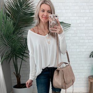 Free People V-Neck Tunic Top, White